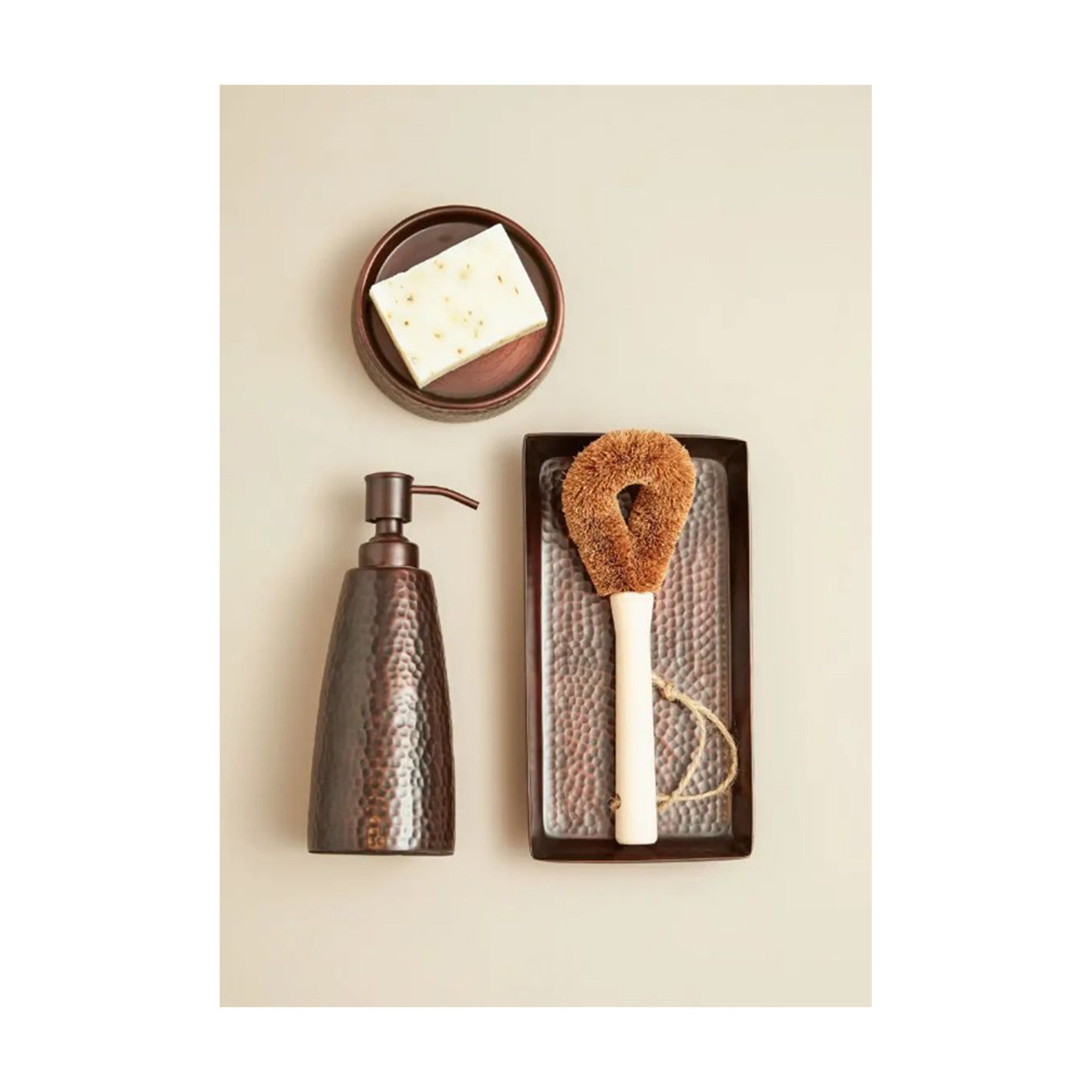 Hammered Pattern Dark Bronze Soap Dish